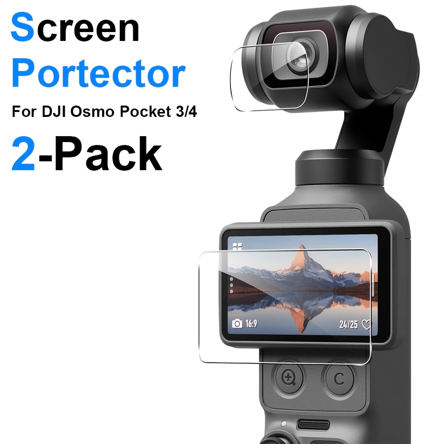 TEMU 2pcs Screen & Camera Lens Protector For Pocket 4/3 & Muse | 9h Tempered Glass, Anti-reflective & Ultra Hd | Full Coverage, Scratch-resistant &