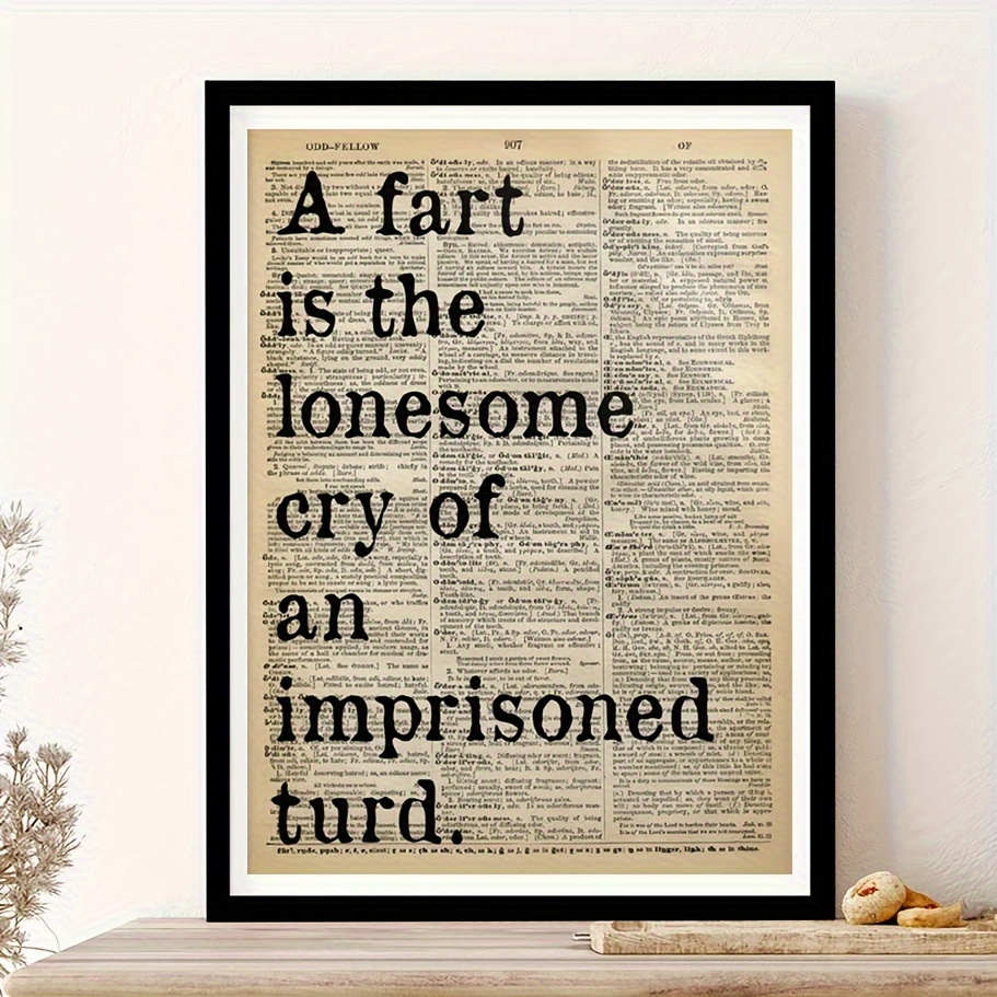 TEMU Humorous Bathroom Quote Canvas Wall Art - 