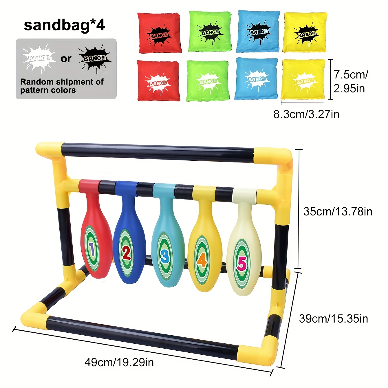 toss and catch cornhole cornhole tossing stand with 4 sandbags easter gift birthday holiday graduation season christmas halloween new year gift suitable for family entertainment outdoor leisure team building activities gift box packaging without battery Product details 1
