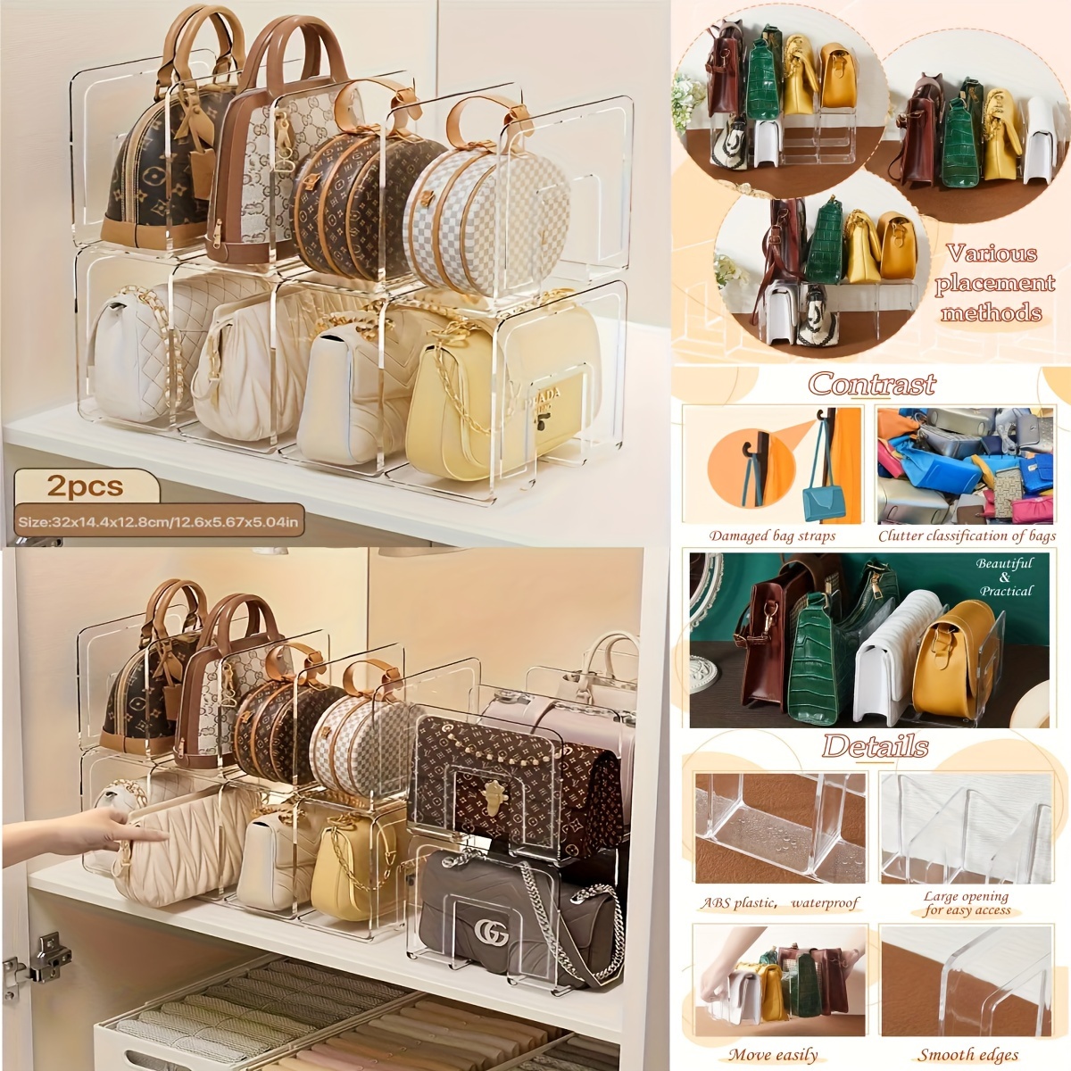 pack acrilico autoportante borsa organizzatore Temu Italy