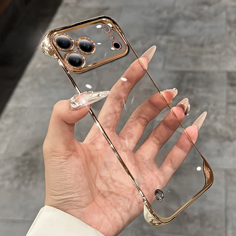 TEMU para Teléfono - Carcasa de Lujo Transparente Ultra Delgada Sin Compatible con iPhone 17 16 15 14 13 12 11 Pro Hombres Mujeres de Máquina con