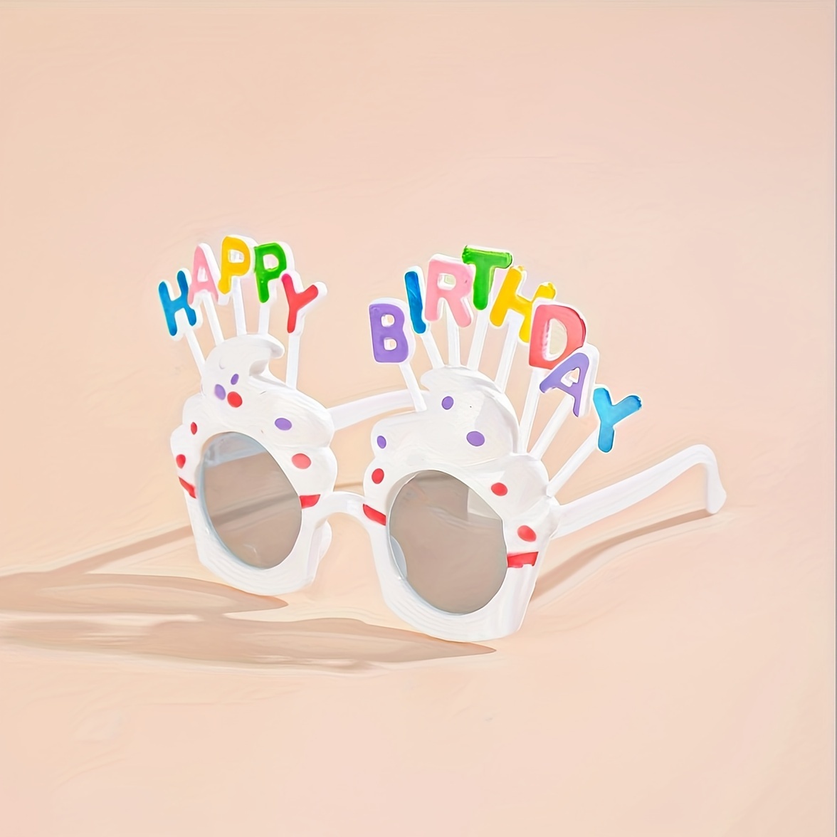 

1pc Of Funny Birthday Glasses For Photo Props, Cake-shaped Glasses For Decorations.