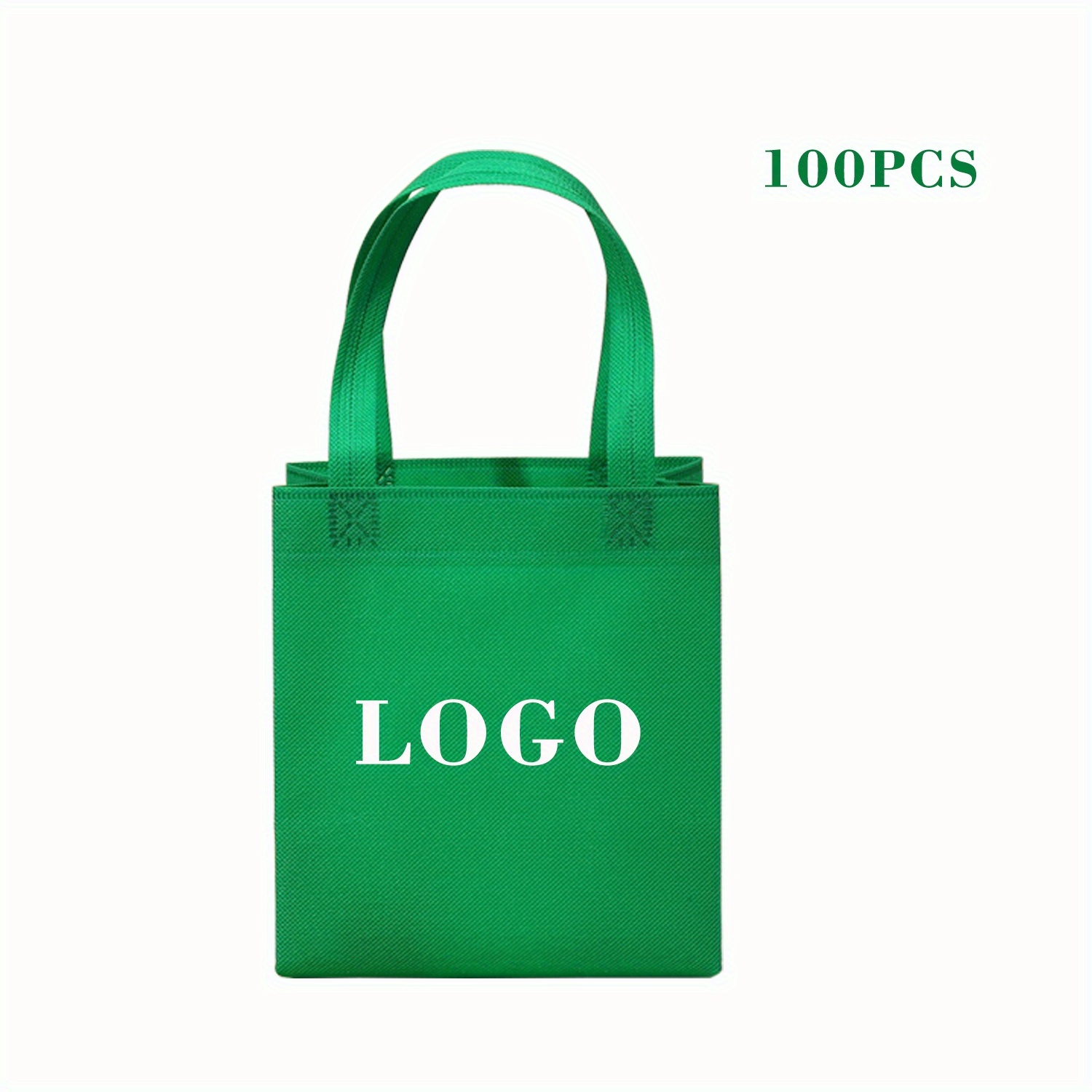 Custom 100pcs Tote Bag with Logo Text Heat Transfer