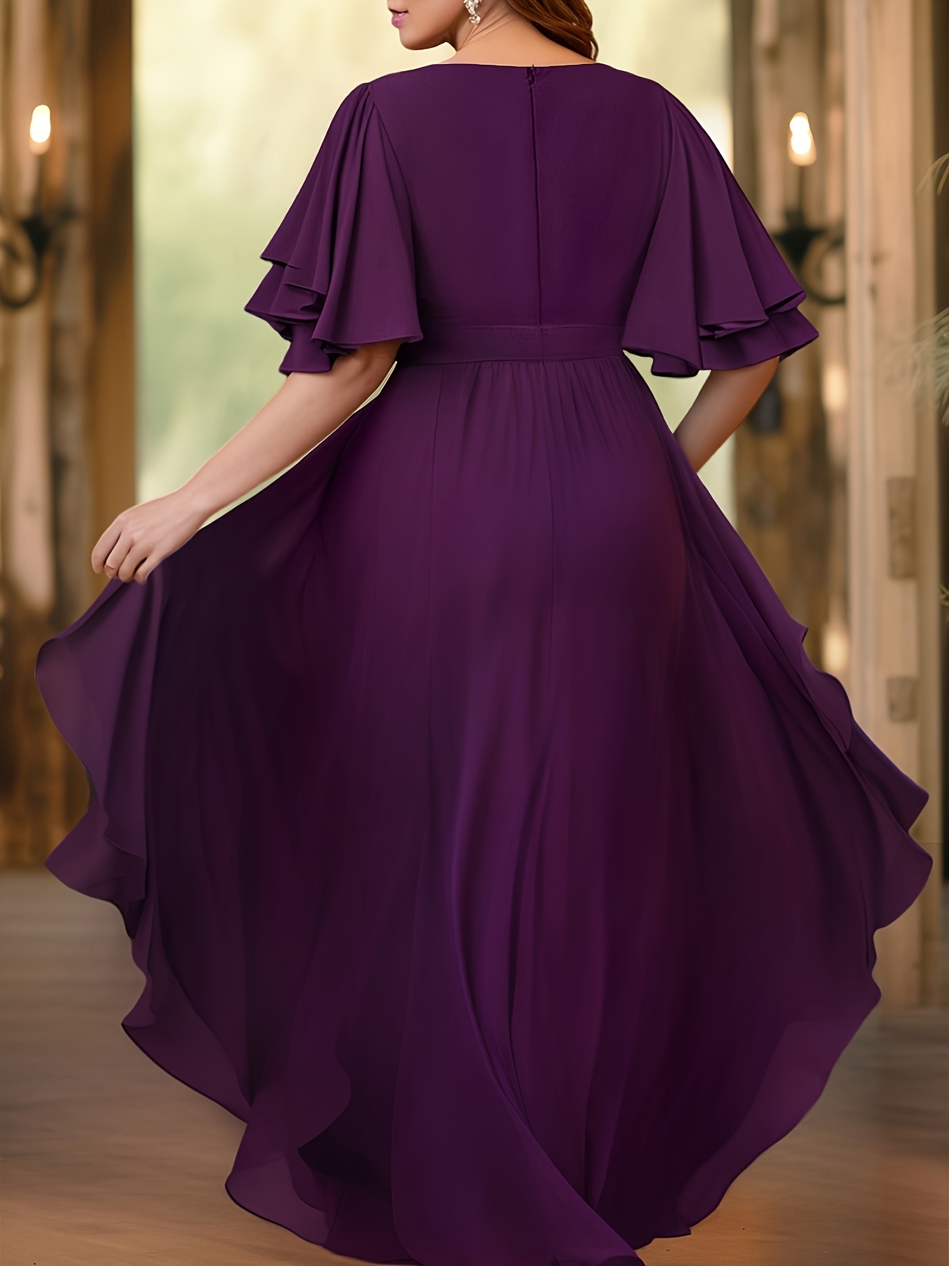sachin and babi light blue dress Lavetir Purple A-Line/Princess V-Neck Long Sleeves Chiffon Mother of The Bride Dresses with Applique 2026