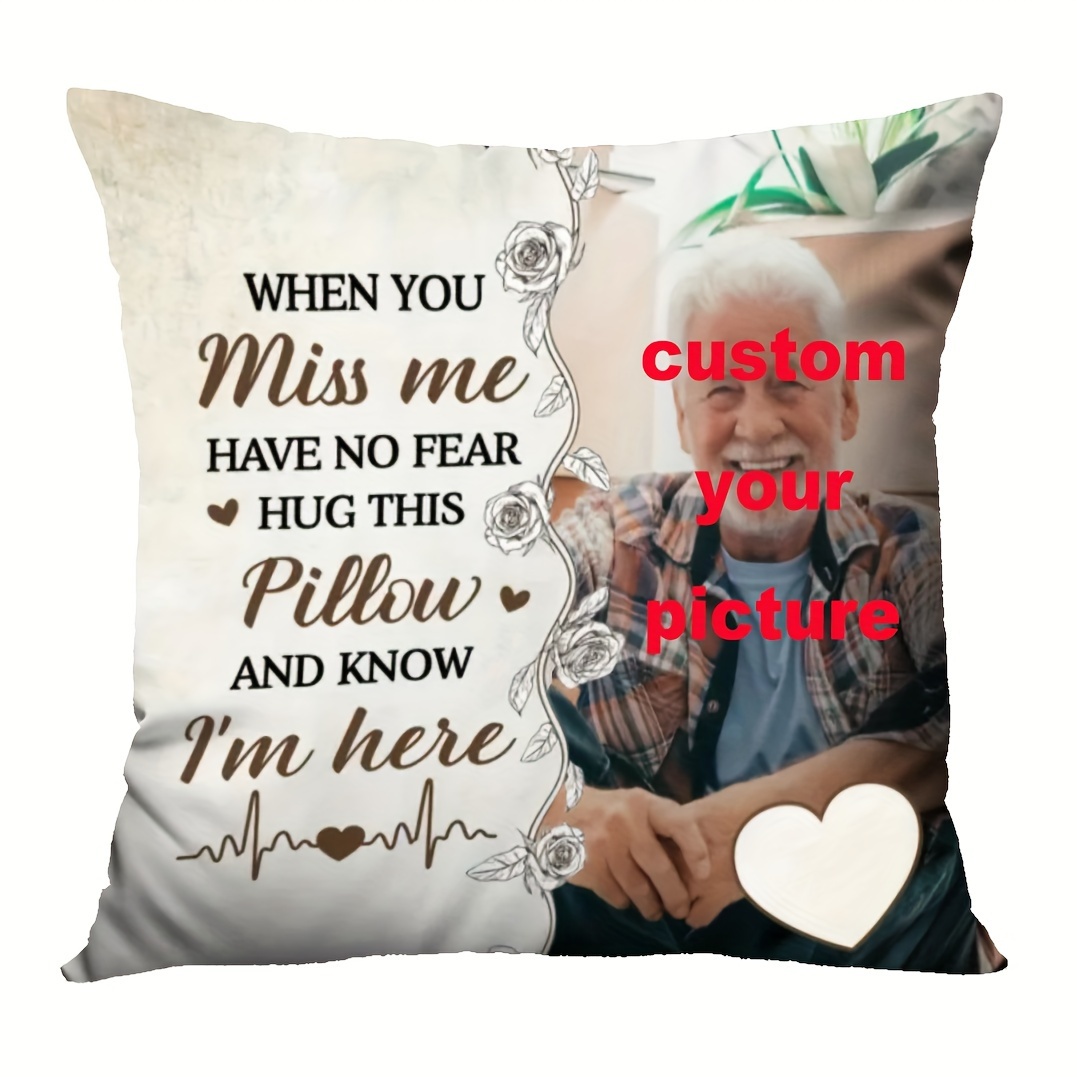 

Custom 18x18" Soft Plush Photo Pillow - Personalized Throw With Your Picture, Home , Zip Closure