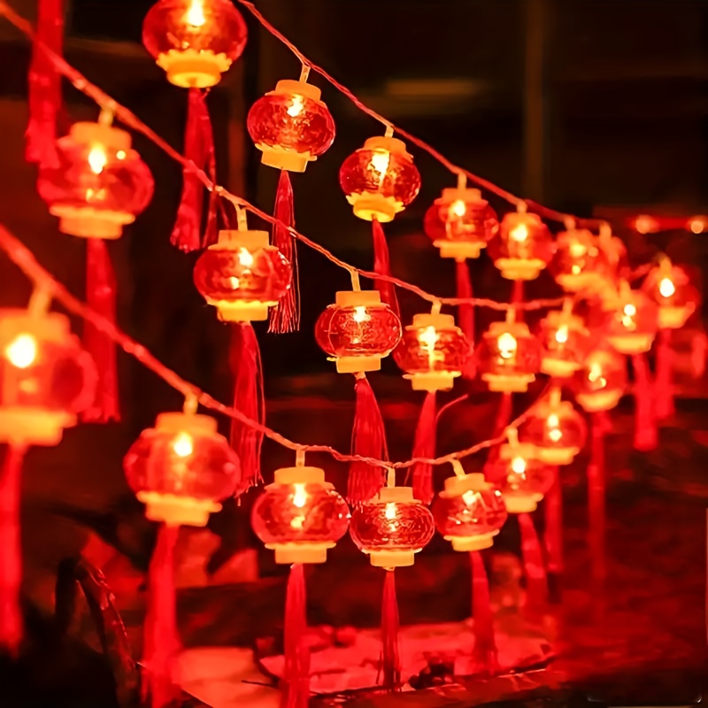 New Year Led String Lights - Battery-powered, Decorative Hanging Lamps With Tassels For Festive Decor, Lights For Decoration Halloween Christmas