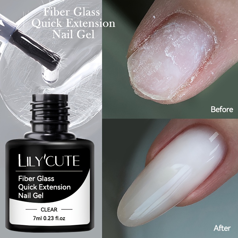 Image of Lilycute Fiber Glass Cracked Nail For Gel Extension Semi Permanent Fiberglass Nail Art Manicure Led Gel Varnish