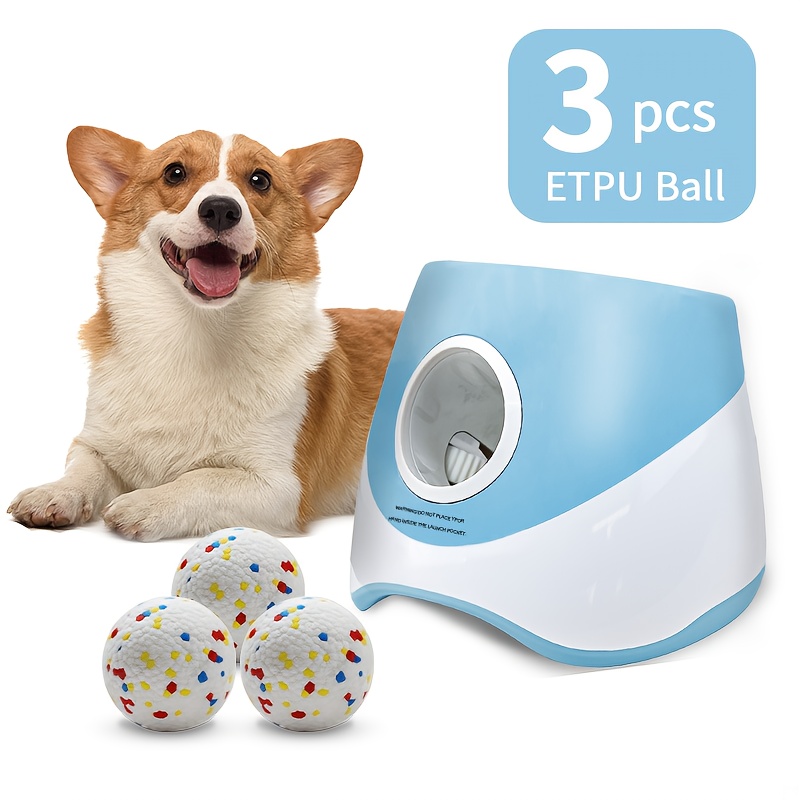 Automatic Pet Dog Ball Launcher, Indoor/outdoor Interactive Dog Toy For Fetch+ With 3 Distance(22/33/46ft), Rechargeable With 3 Etpu Durable