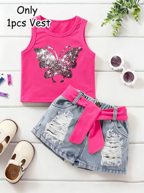 cute printed girls casual vest top