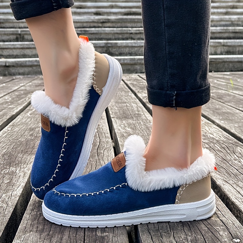 women's winter warm fleece lined slip sneakers casual low Temu Oman