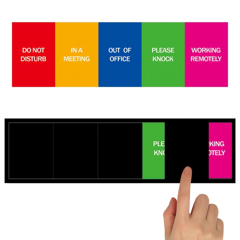 TEMU Privacy Door Sign Do Not Disturb Please Knock In A Meeting Working Remotely Slider Sign For Meeting Room Or Any Room Need Privacy Black Acrylic