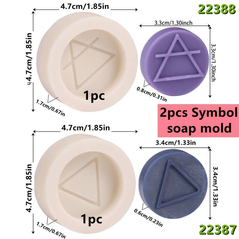 TEMU 2er-Set Symbol Silikonformen, Luft Feuer Element Runde Silikon Kerzenform für Duftwachs Tabletten, Kerzen, Epoxidharz Gips Gießen, Hexen Okkulte