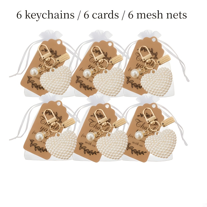 TEMU Lot de 18 porte-clés cœur en perle - Cadeaux de fête des mères, fête des pères, mariage pour femmes, hommes, adultes - Pendentif cœur esthétique