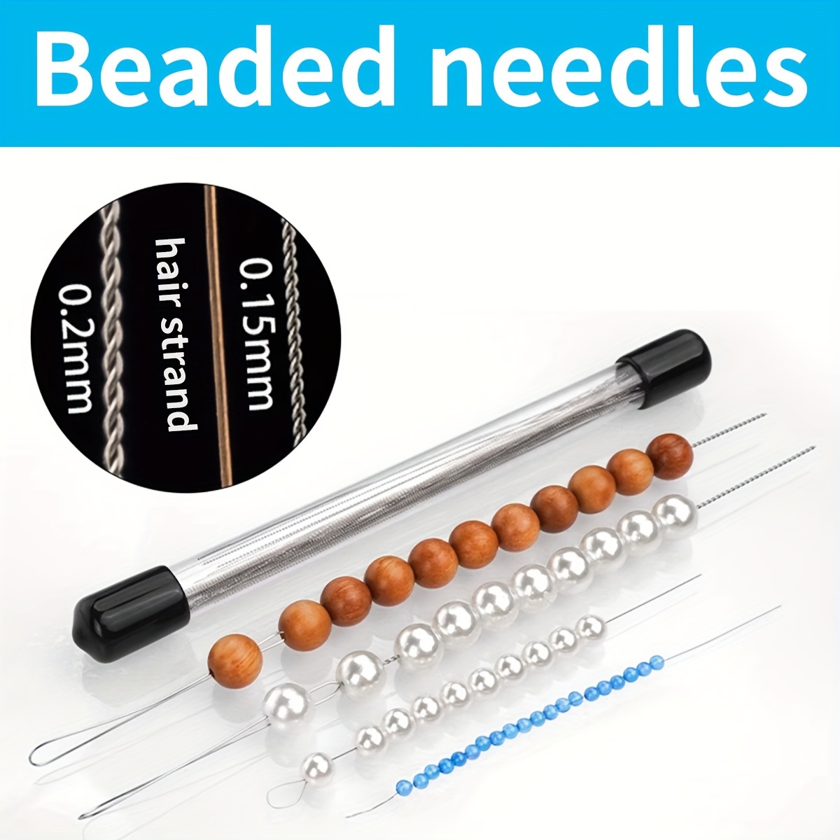 7-Piece Stainless Steel Beading Needle Set, Magic Needle for Fine Beads, DIY Jewelry Making Tools, Crafts & Beadwork Supplies, Durable and Flexible