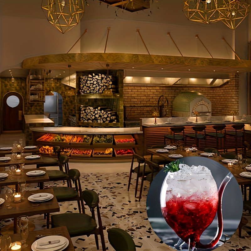 1pc Wine Glass, Creative Glass Cup, Wine Decanter Glass Mug with Built-in Straw for Juice, Ice Cream, Champagne, Party Supplies, Drinkware for Restaurants, Cafes, Bars, Cafe Accessories, Party Drinkware, Stylish Cup, Elegant Glassware, Durable Glassware, Highquality Glass, Multipurpose Glassware, Party Hosts, Home Entertainers