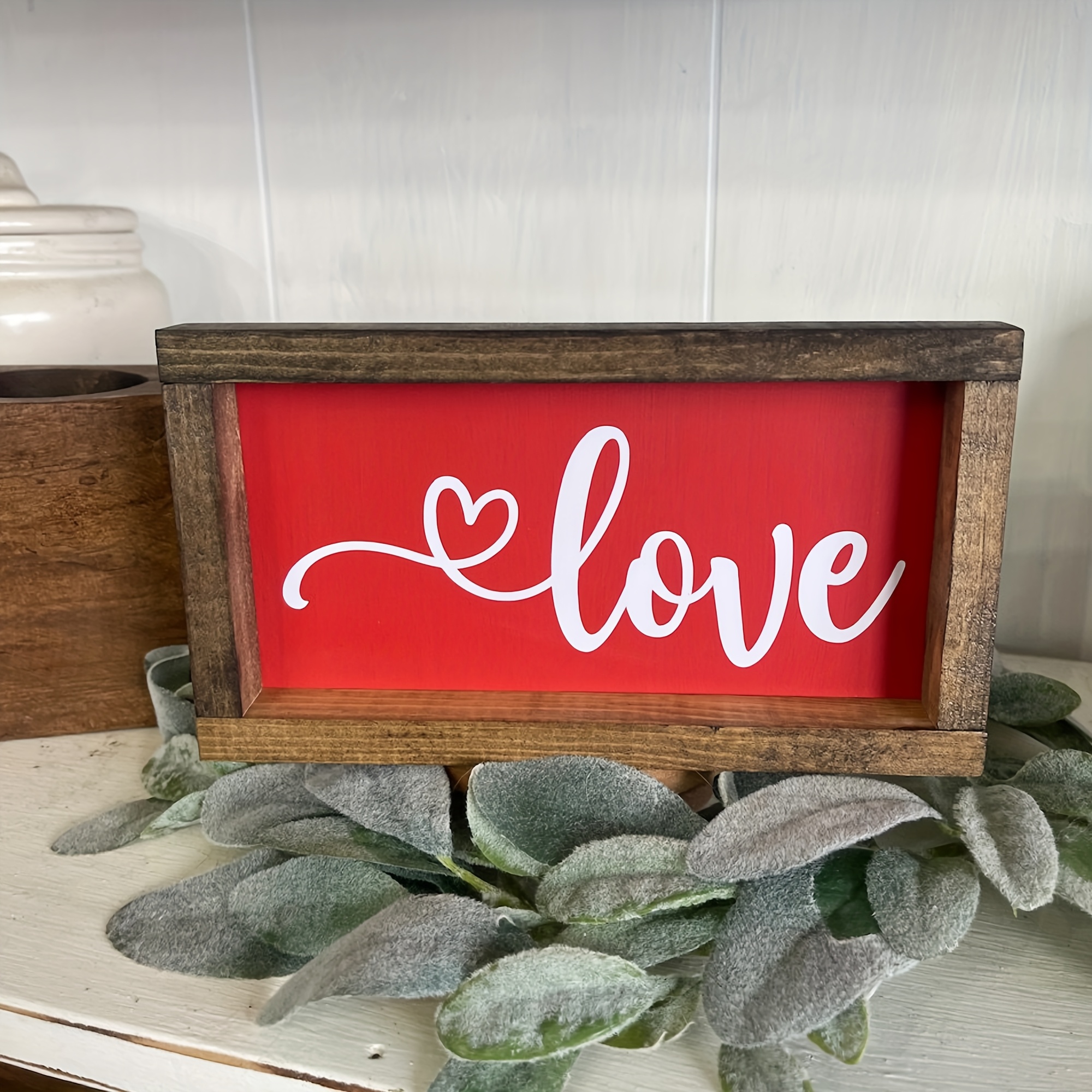 

Love Heart Red Farmhouse Decor Valentine's Sign, Valentines Day Sign, Valentine's Tier Tray Sign Decoration, Tiered Tray Sign, Valentine Decor, Sign, Oblong Sign