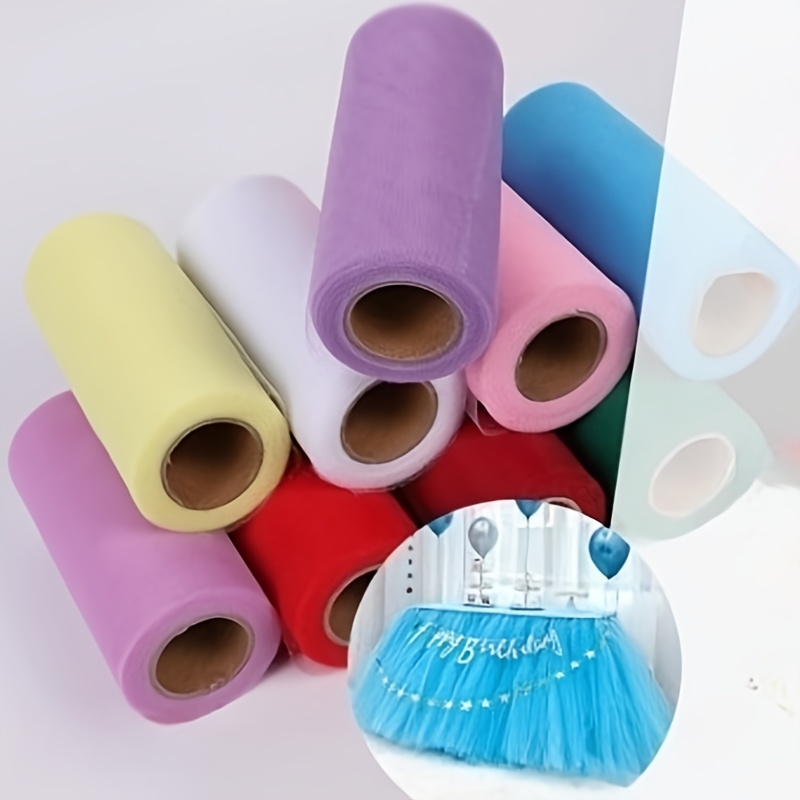 tkanina z tiulu w rolce - elegancka dekoracja na śluby, urodziny, baby shower - rolka 6x25 jardów, do tutu, pakowania prezentów, dekoracji imprezowych - materiały do rękodzieła diy, akcesoria ślubne, wszechstronny materiał do tworzenia, gładka tekstura, przezroczysty materiał,delikatny design,lekki