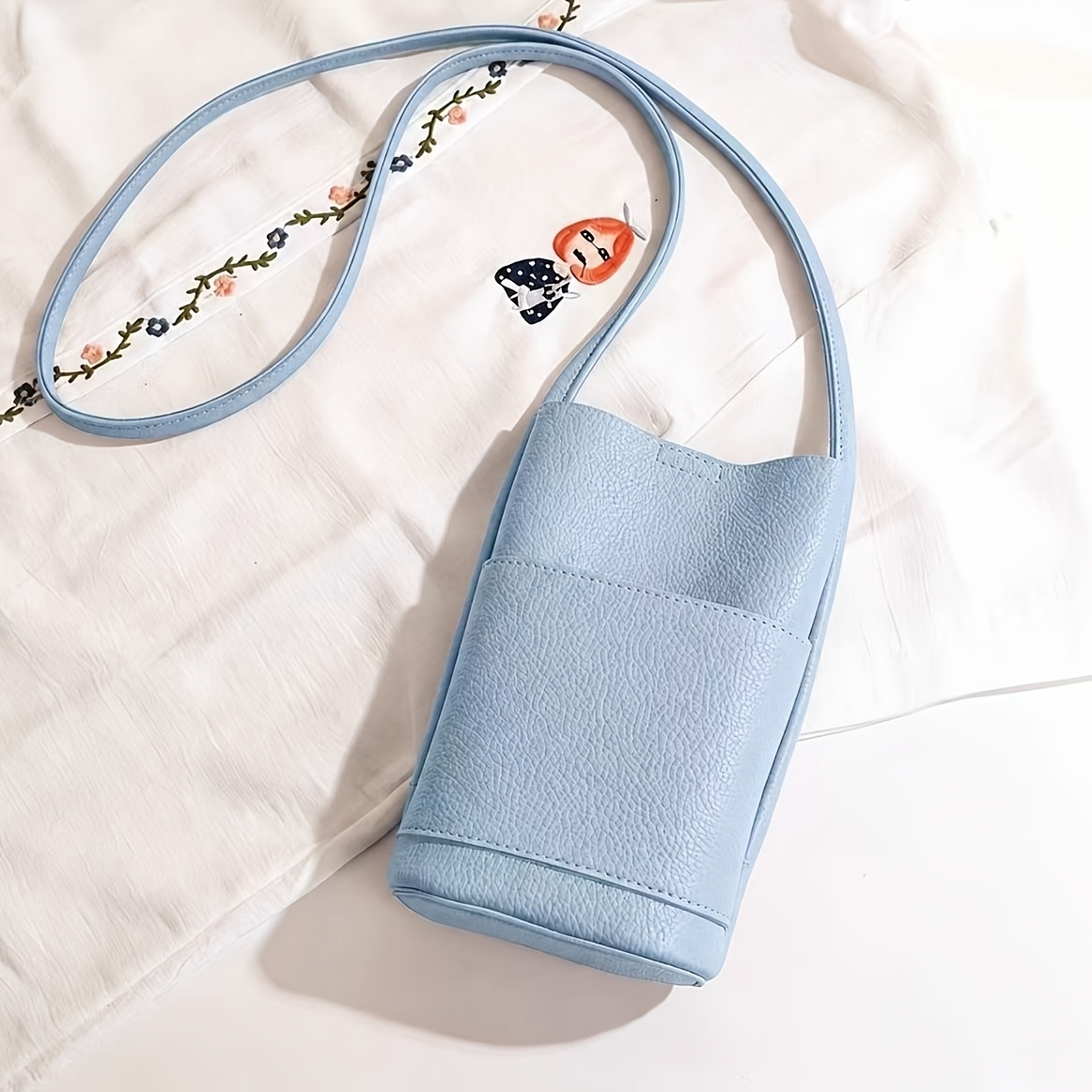 TEMU 2026 Nieuwe Minimalistische Zachte PU Telefoon Crossbody Tas, Kleur Fashion Mini Schoudertas voor Dames Dagelijkse Wandeling