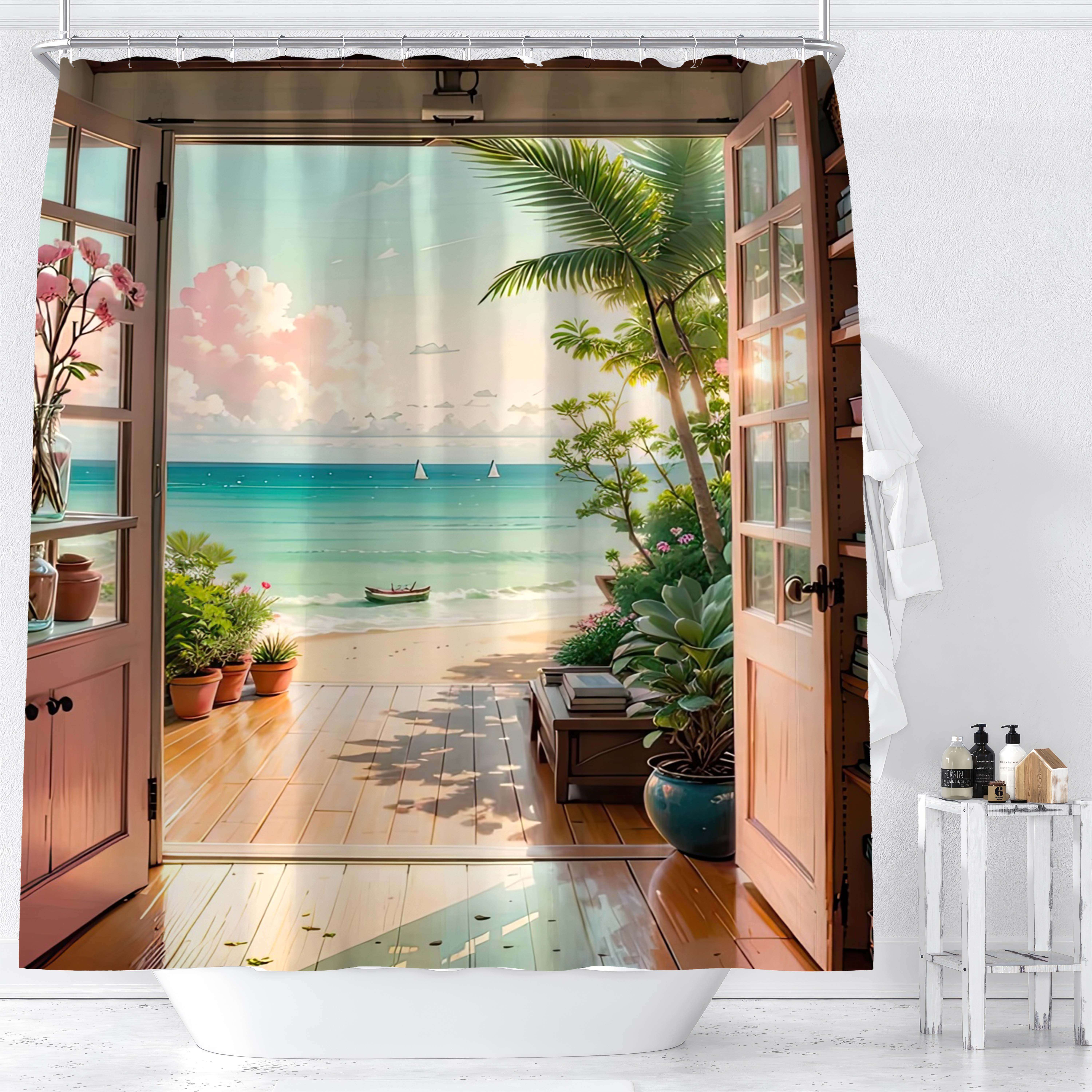 

1pc Shower Curtain, And , Bath Decor