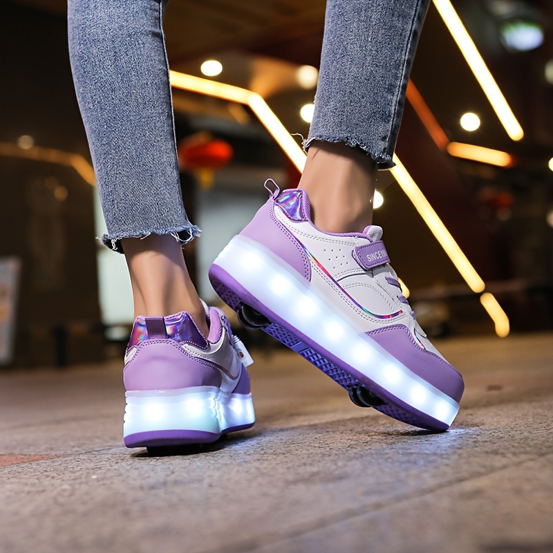 led light sneakers teens purple glow in dark Temu Belgium