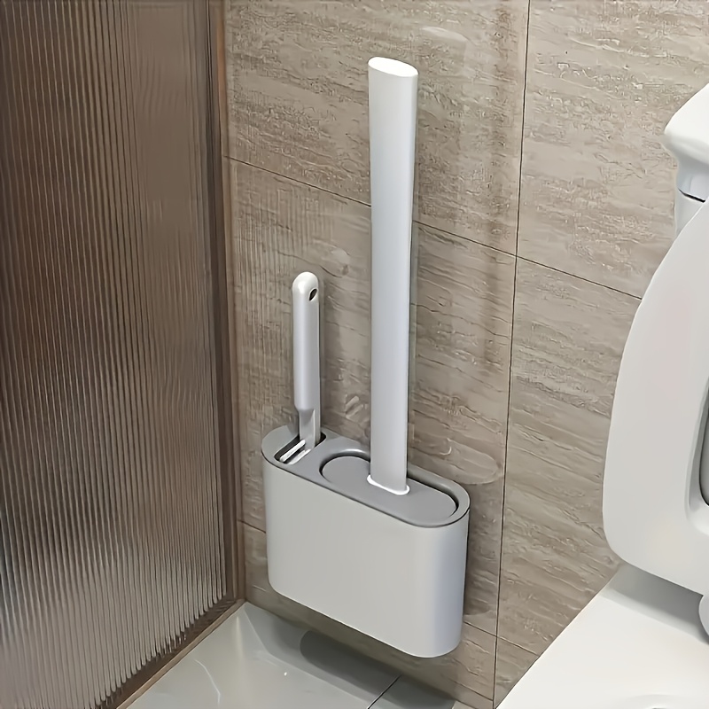 1pc 2pcs 3  combination toilet brush space saving 3  combination toilet brush space saving wall mounted silicone toilet brush with non slip handle reusable hygienic bathroom cleaning tool
