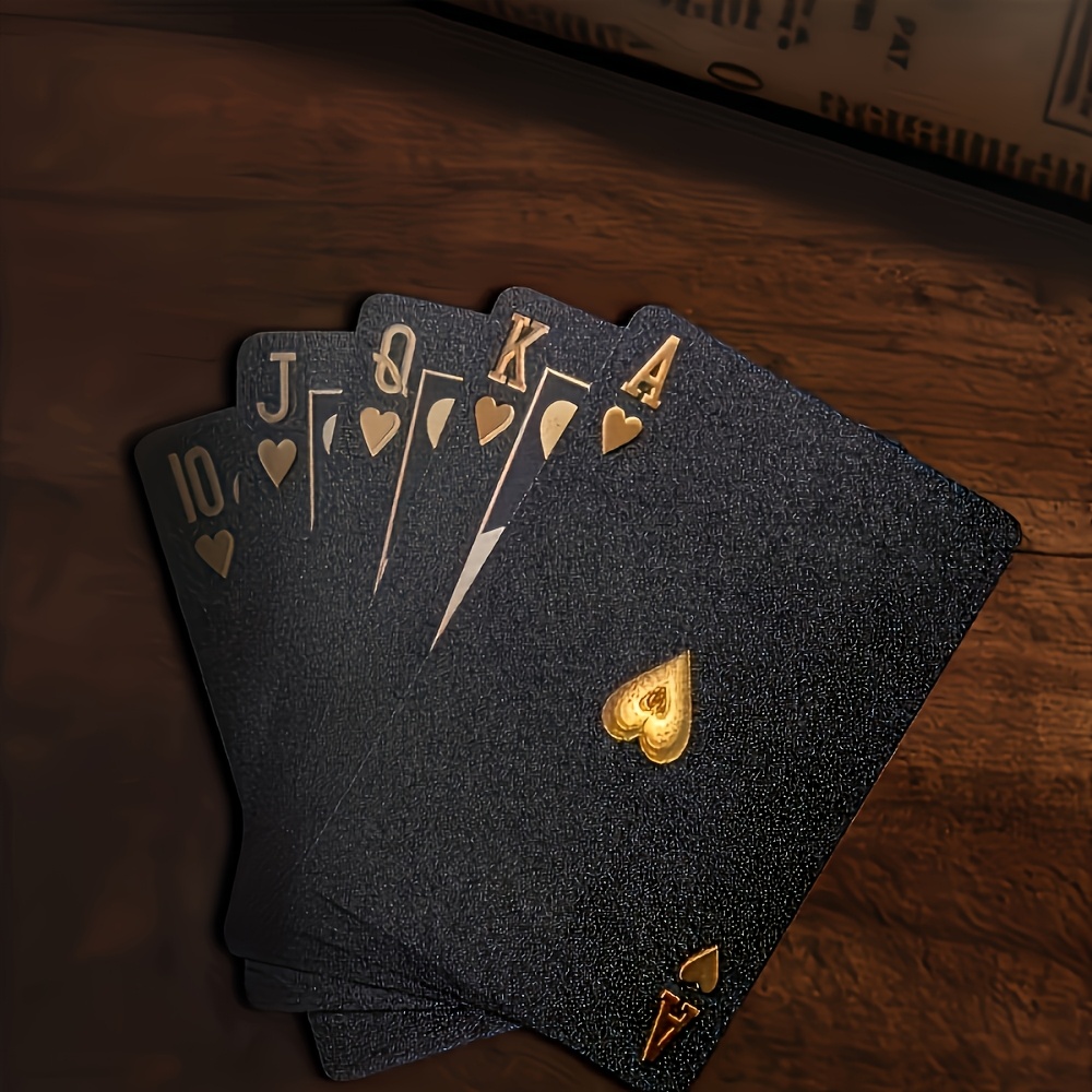 waterproof black playing cards with   design durable plastic playing cards packed in a protective box   parties halloween thanksgiving and christmas gifts poker night  