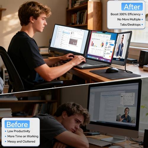item picture a high definition laptop screen extender featuring a sleek business carry bag this 14 inch fhd 1920 1200p ips portable monitor is designed for dual screen use with laptops ranging from 13 to 17 inches it offers plug and play functionality with var