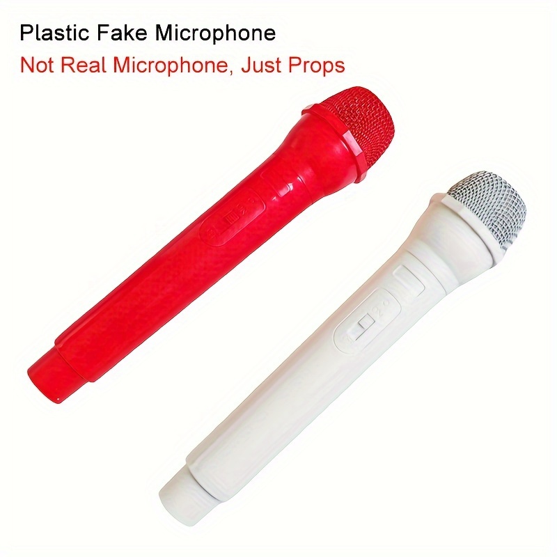 

1pc/2pcs Plastic Fake Microphone Props, Simulation Microphone Props, Stage Mic Prop,party Home Bedroom Ornaments, Photography Props, Photo Booth Props