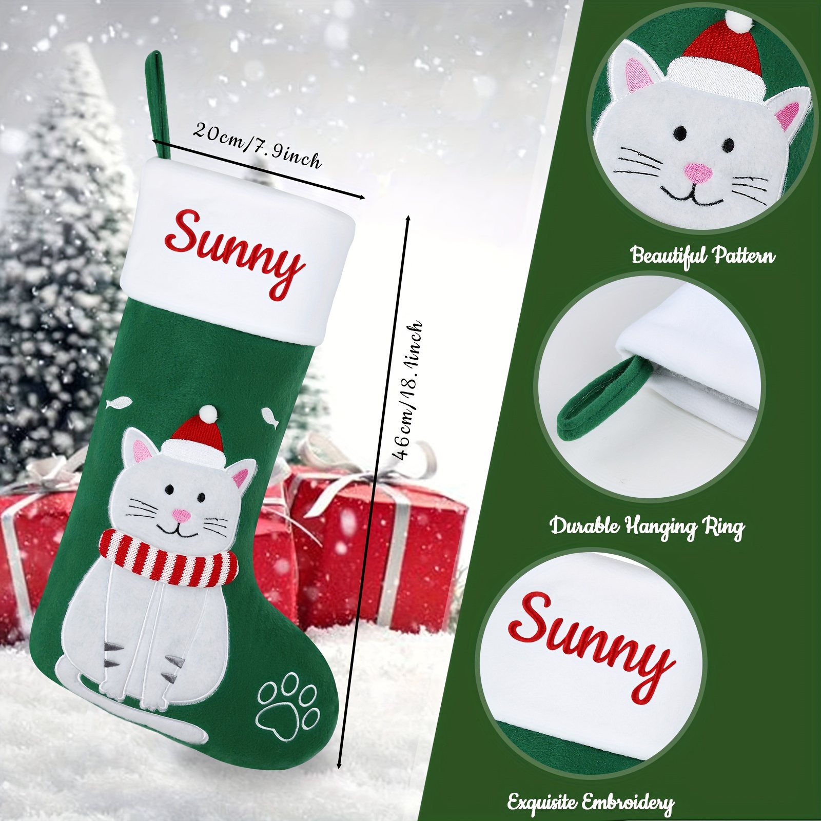 Personalized Christmas Pet Socks Christmas Embroidered Socks, with  Custom Home Family Christmas Socks, Suitable for Dogs, Custom  Embroidered