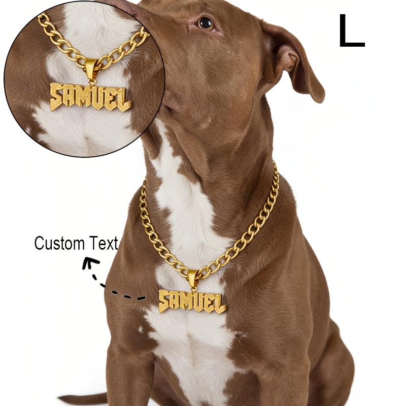 TEMU Minimalist Personalized , Custom Double-layer Shiny Name Tag, Made Of Stainless Steel, Trendy And Fashionable Pet Accessory