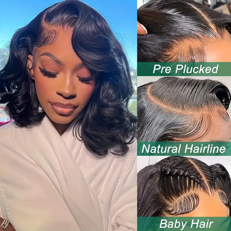 glueless short bob wig body wave 13x4 lace frontal brazilian  display picture 2