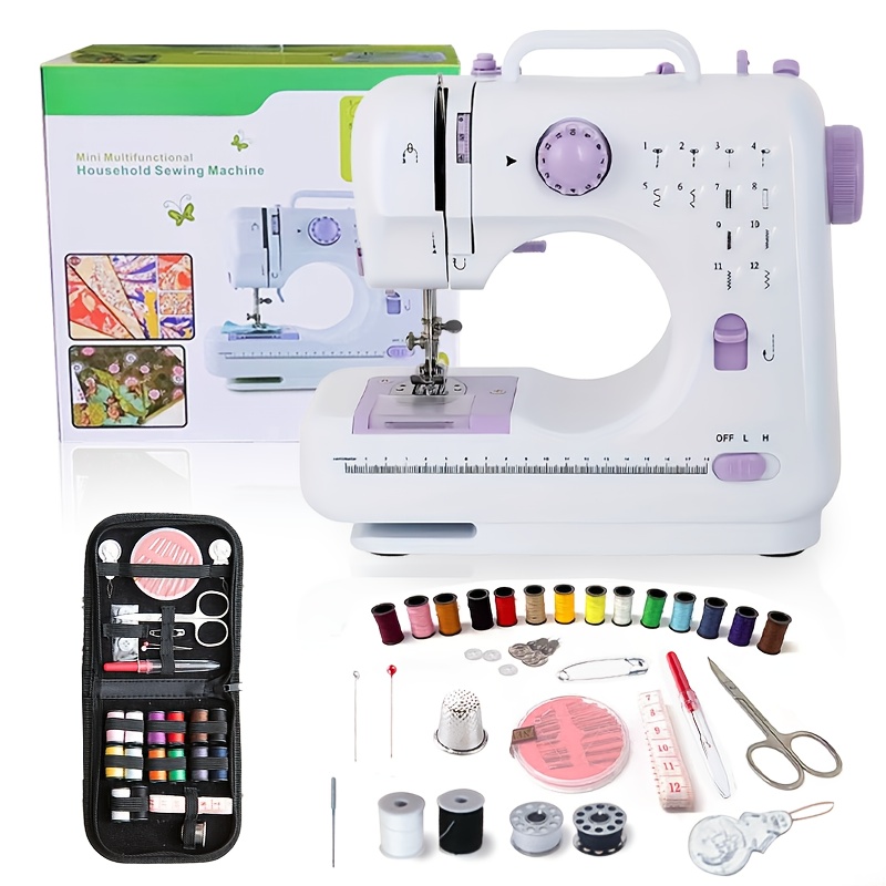 

Easy-to-use Multifunctional Sewing Machine With 12 Patterns, Adjustable Needle Foot, Diy Craft & Repair, Built-in Night Light - White