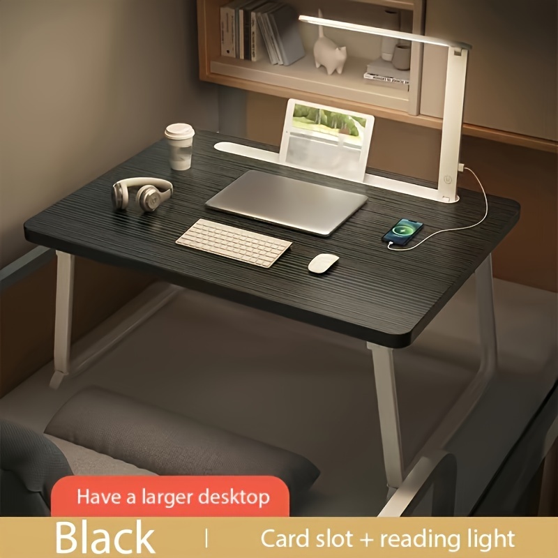 Mesa plegable para laptop, escritorio de cama, bandeja para desayuno,  minimesa de pícnic portátil y ultraligera, se pliega por la mitad y tiene
