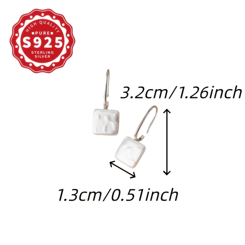 Women's S925 Silver Square Ear Hooks, Elegant and Versatile