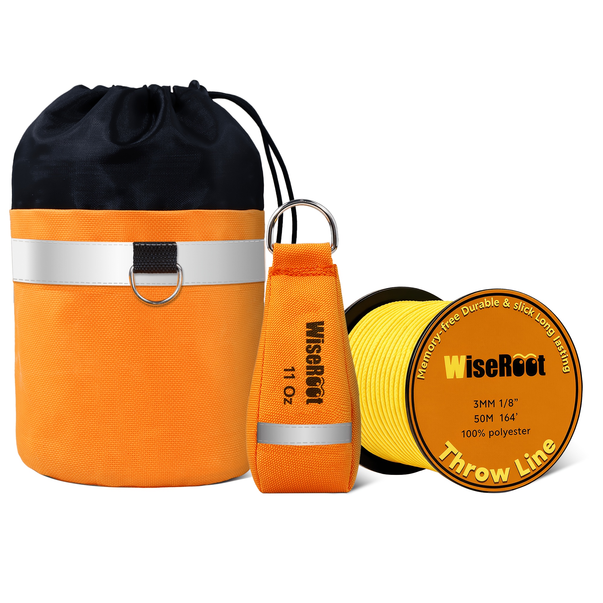 TEMU Arborist Throw Line Kit - Throw Line And 8/11/15oz 900d Throw Weight With Reflective Storage Bag For Professional Work, Hanging Items