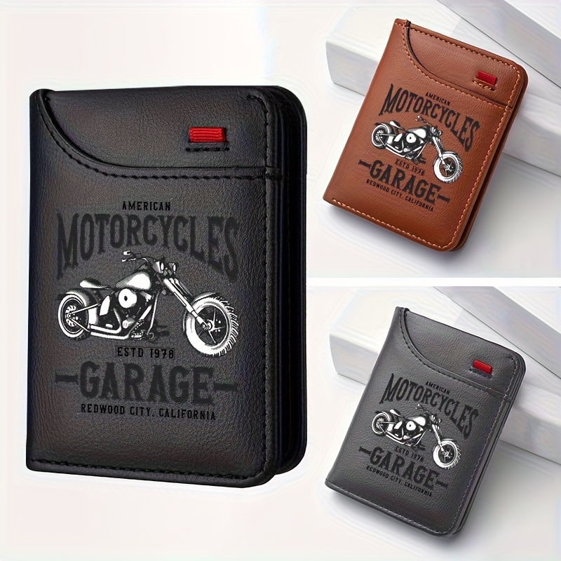 mens vintage credit card wallet motorcycle - Temu Mauritius