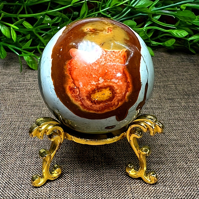 TEMU 1pc Of Ball, Natural Ball, Meditation Ball, Home Decoration, Gift. Natural Stone May Have Some And Small Chips On, Size Ranging From 3.5 To 6.5 Cm, 1 Sent