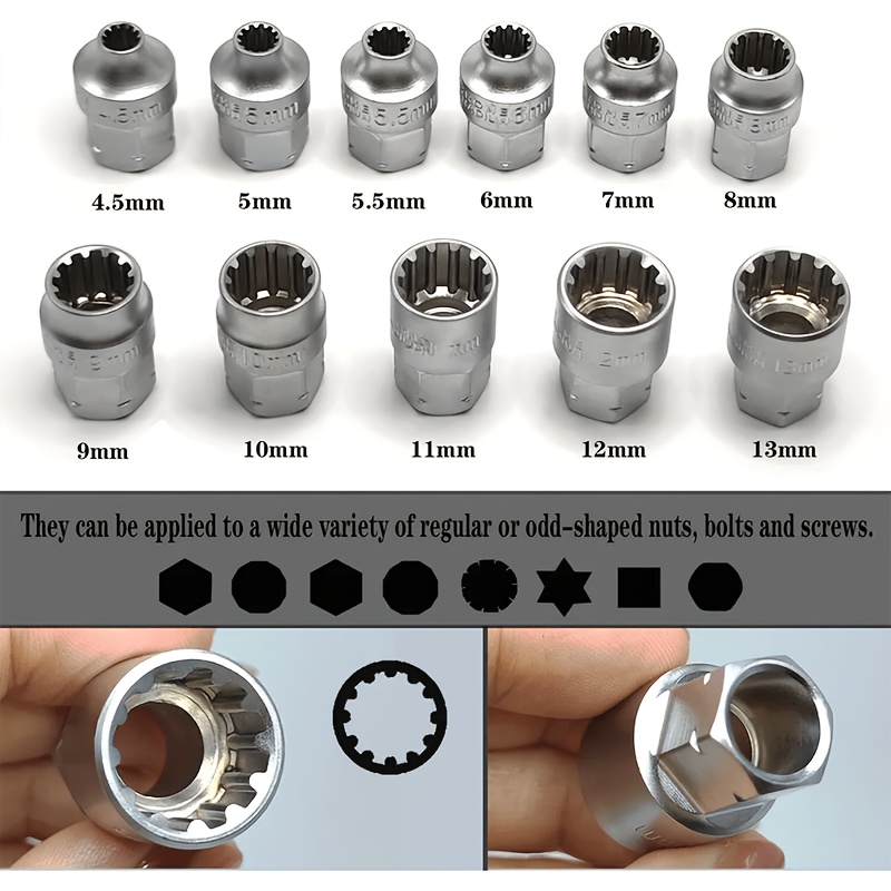 29pcs pass through socket set 1 4 inch drive   socket wrench kit ratchet set with universal joint deep socket set low profile go through socket srench set Product details 2