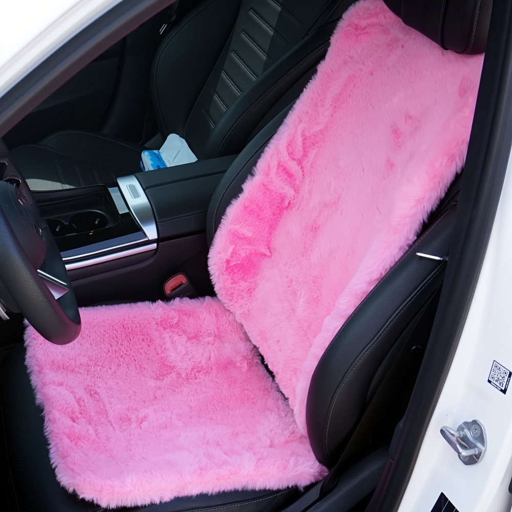 TEMU 2pcs Set Universal Car Seat Covers Seat Pads Winter Warm Faux Fur Interior