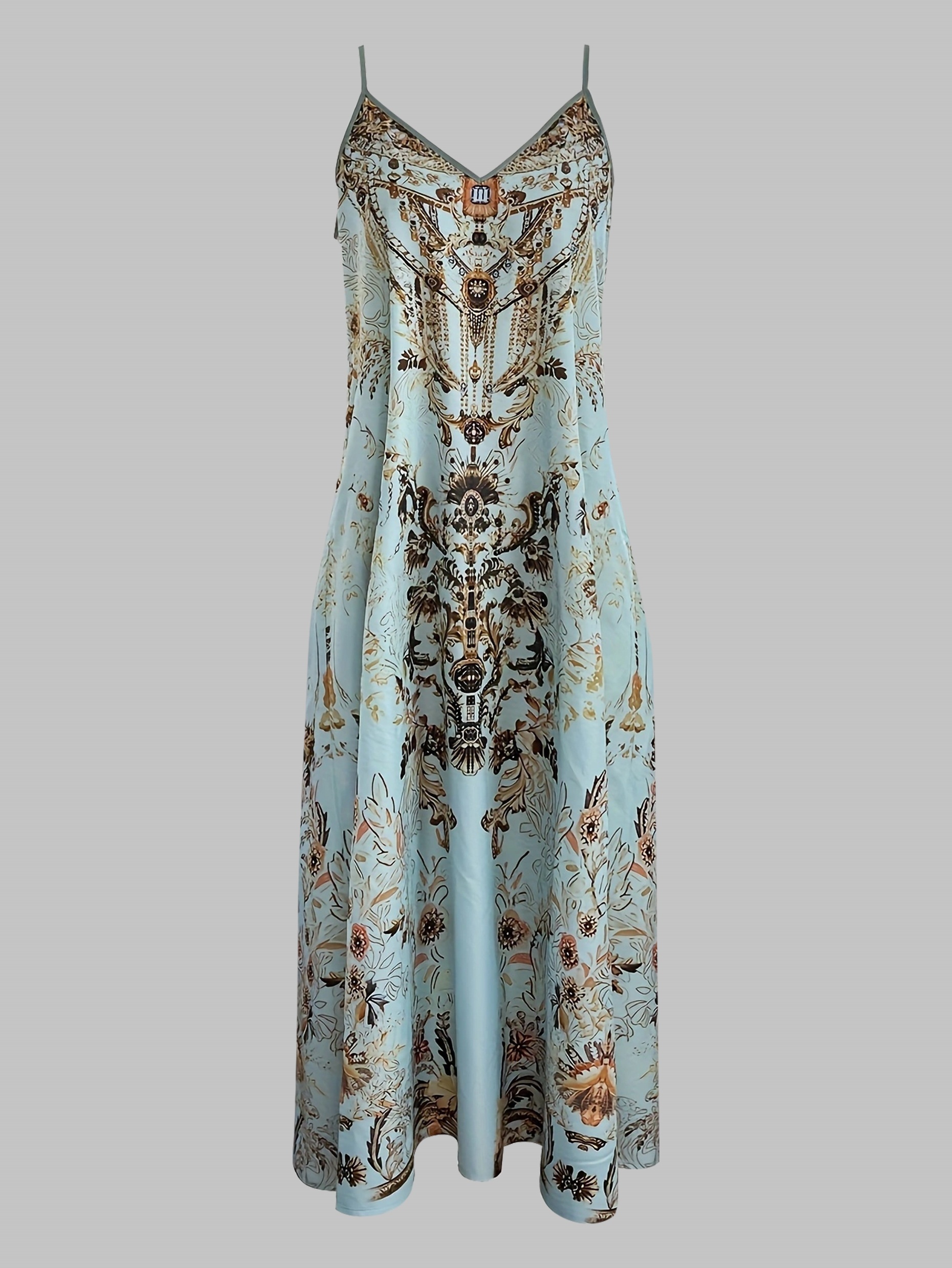 סט אלגנטי בשני חלקים, שמלת צווארון V בהדפס פרחוני ותלבושות עליוניות פתוחות, בגדי נשים