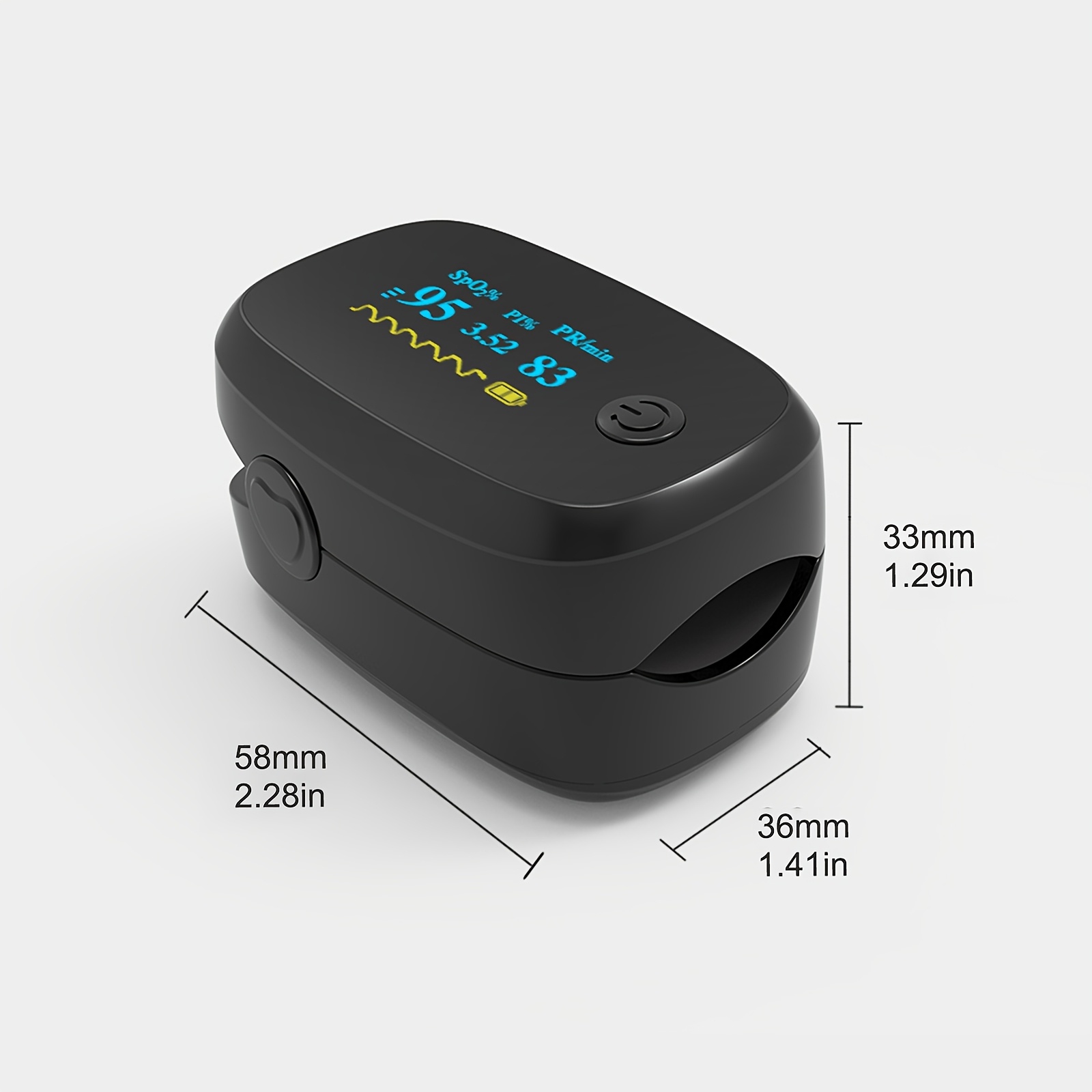 Advanced Fingertip Pulse Oximeter, Blood Oxygen Saturation And Heart Rate Monitor, Large Color OLED Display, Measures Pulse Rate, Blood Oxygen Saturation SpO2, Suitable For Home Care And Sports Scenarios, Battery Included - Image 4