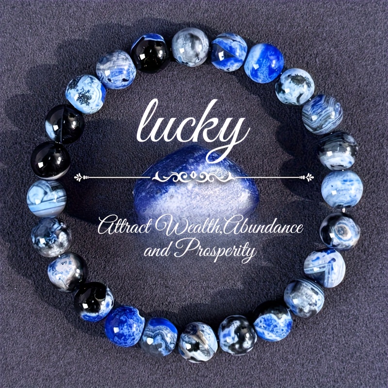 8mm Fire Agate Bracelet Natural Stone Beads Ethnic Style