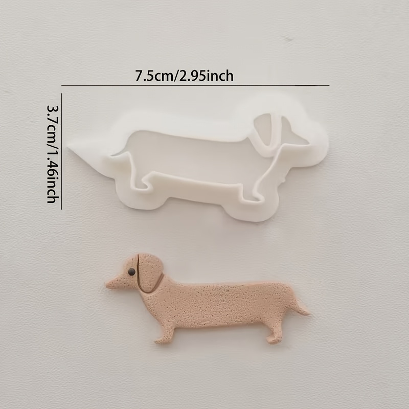 TEMU 2pcs Large Bohemian Dog-shaped Polymer Clay Molds With Hollow-out Cutters & Suitable For Fimo Resin, Making Tools, Compatible For Earrings,