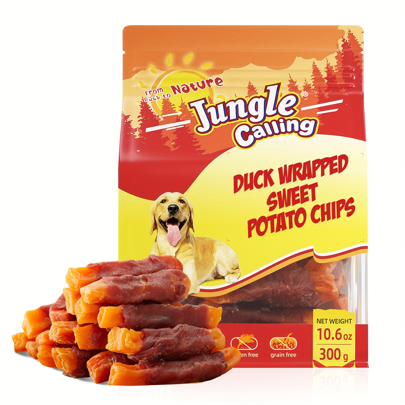 

Jungle Calling Sweet Potato & Duck Dog Treats, Vegetarian, Nutritious And Delicious Snacks For Your Furry Friend, 10.6 Oz
