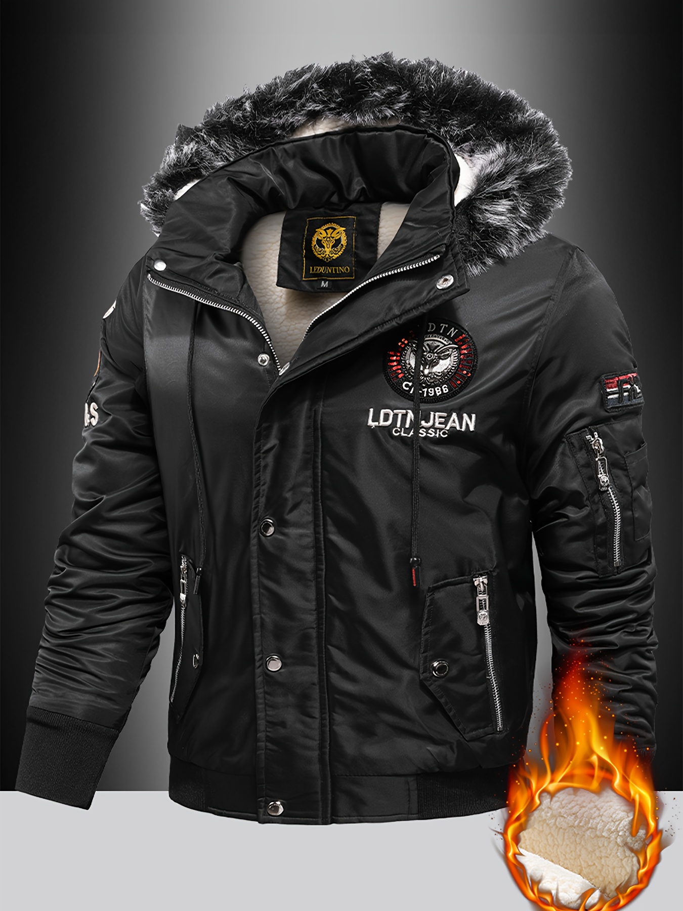 Heren Winter Nieuwe Koreaanse Stijl Met Capuchon Jack Met Faux Fur Collar, Casual Mode Trendy Jas