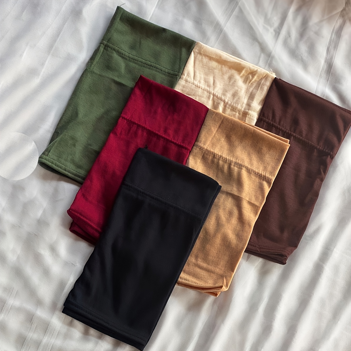 6pcs/set Modal Hijabs Tube Inner Caps Solid-colored Tubular Base Hats Headscarves Ramadan