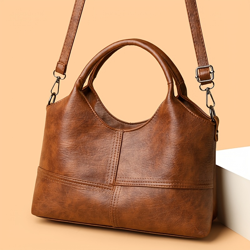 TEMU Borsa a tracolla vintage da donna con decorazioni all'uncinetto , design a funzione portatile e a tracolla, borsa da donna elegante e versatile