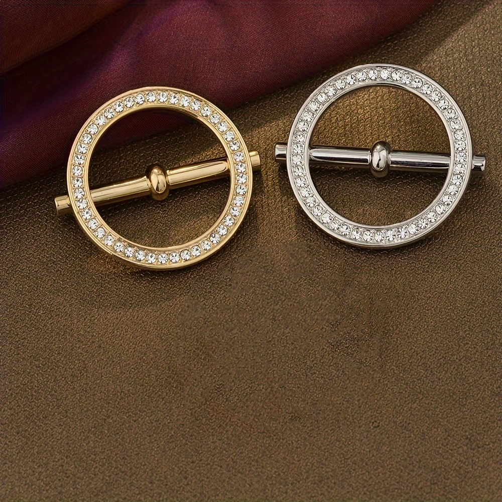 1/2pcs Rhinestone Hollow Circle Adjustment , Shawl, Clothing Corner Hem Knot , Scarf , Multifunctional , Fashionable, Elegant And Practical Additions
