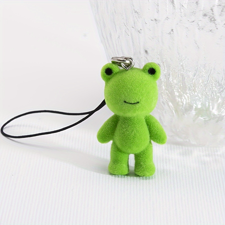 

1pc Charming Lime Amphibian Charm, Soft Flocked Resin, Trendy Animal Pendant, Phone Lanyard & Keychain Accessory, Bag Decoration Jewelry