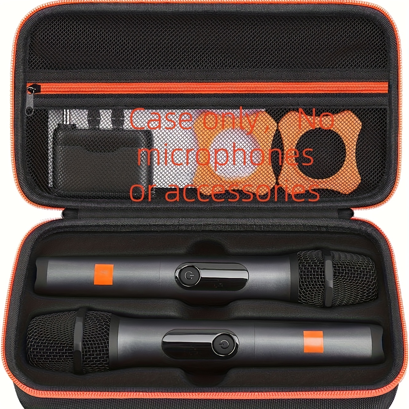 Étui de Microphone sans Fil Compatible avec Le système de Microphone sans Fil JBL Wireless Two, Mousse prédécoupée pour Double Microphone Portable Partybox, Sac de Voyage pour récepteur, Piles et